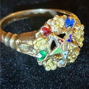 Vintage Eastern Star 10k gold ring